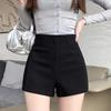 Women's High Waist Slimming Shorts - Black Outerwear Bottoms for Spring/Autumn 2026