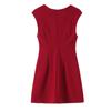 Summer Popular Women's Sleeveless V-neck Waist Dress, Multi-color Commuter Skirt