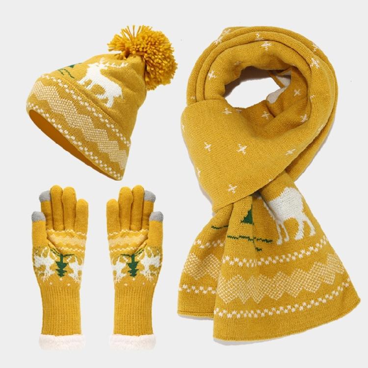 Trendy Red Hat Scarf Gloves Set for Christmas Celebrations Christmas Gifts
