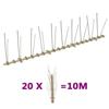 VidaXL Set of 20 Double-Row Bird Spikes Plastic 10m
