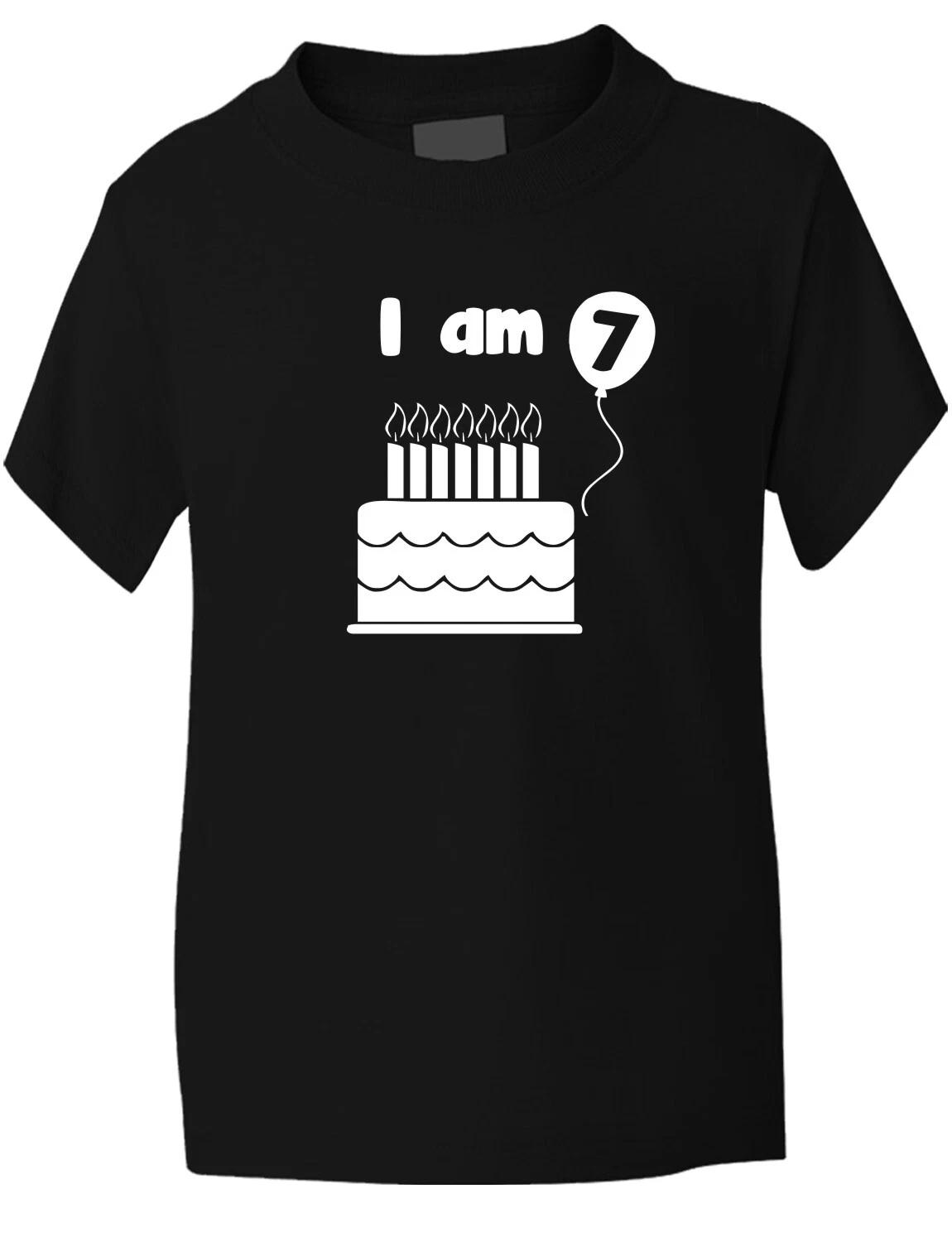 

Birthday Kids Ages I Am 7 Seven T Shirt Gift Present Size S-XXL M