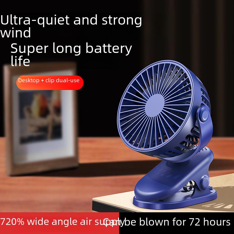 Portable USB Rechargeable Clip Fan - Quiet, Strong Wind, Ideal for Desktop & Outdoor Use