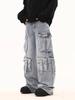 Jeans Larghi in Denim da Uomo alla Moda con Tasche Multiple - Design Sfacciatamente Bello