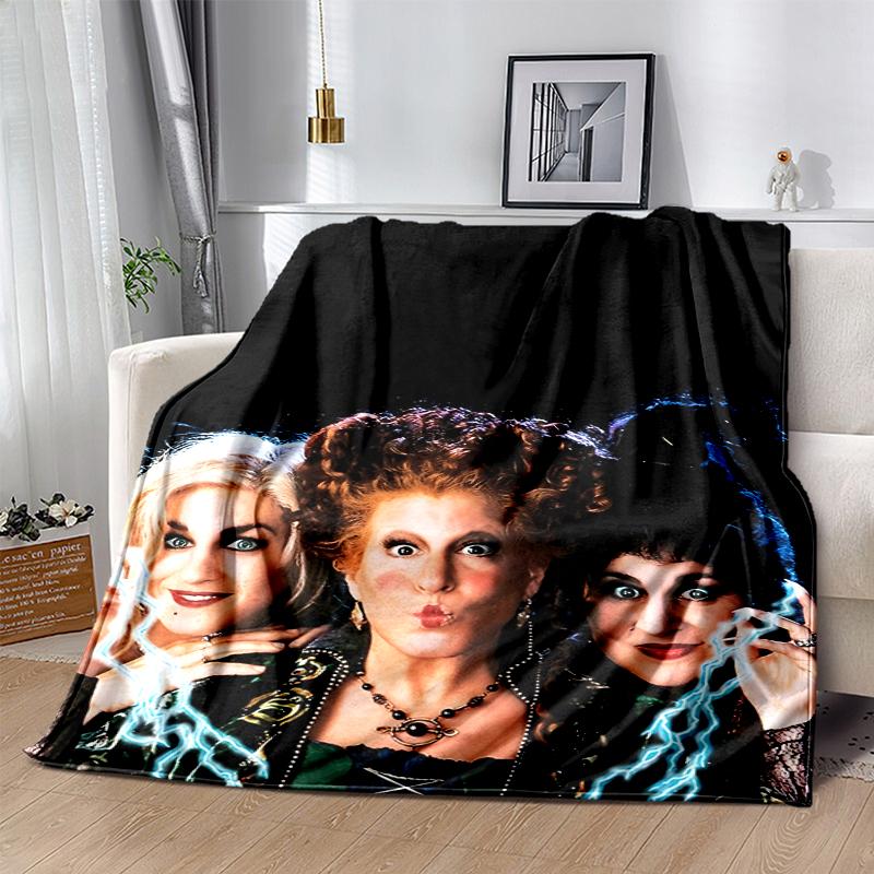Hocus Pocus Flannel Blanket Soft Warm All-Season Throw, Design for Camping, Car Travel, Hiking Sofa, Bed, Office Perfect Gift for Parties