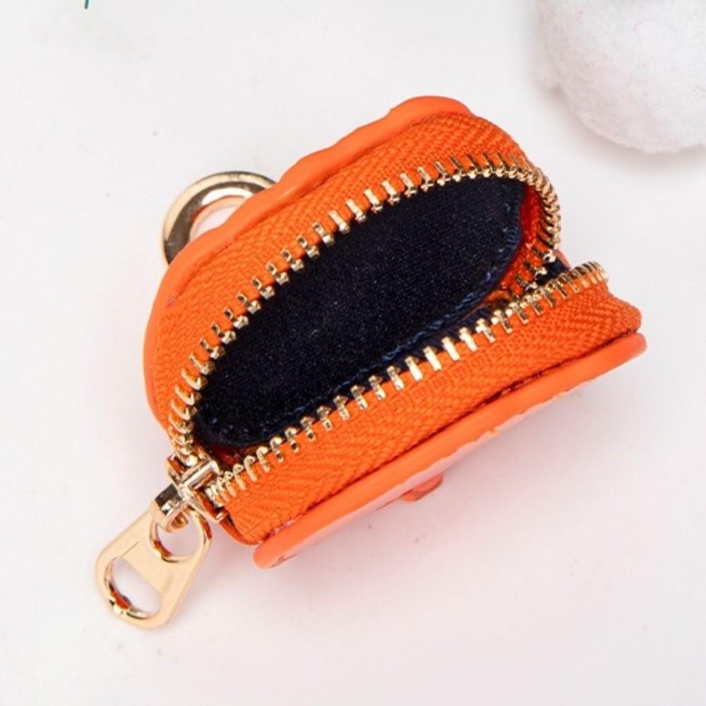 New Leather Mini Bag Pendant Vintage Multi-purpose Bag Keychain with Zipper Creative Headphone Bag Birthday Gift