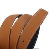 3.4" Wide Double-Sided Lychee Grain Cowhide Belt with White Lines and Perforations, All-Match Style, Top Layer Cowhide