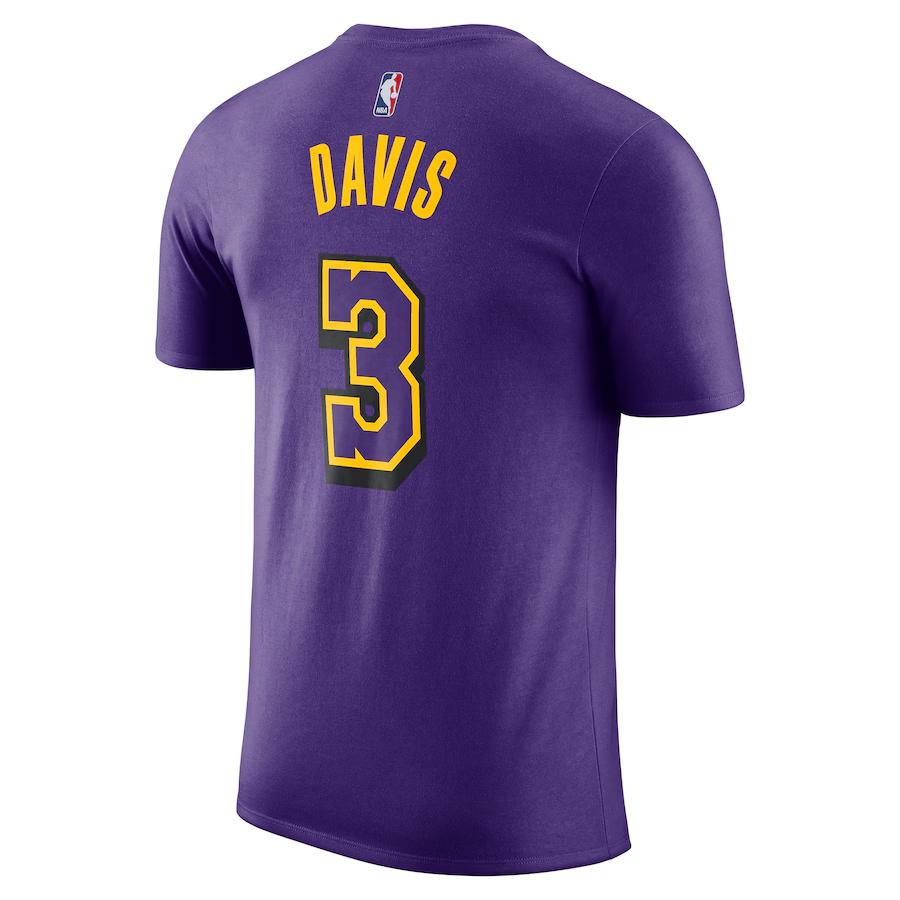 Nike X NBA Los Angeles Lakers Anthony Davis 2024/25 City Edition Letter Print Crew Neck Short Sleeve T-Shirt Unisex Tops Purple HJ2763-506