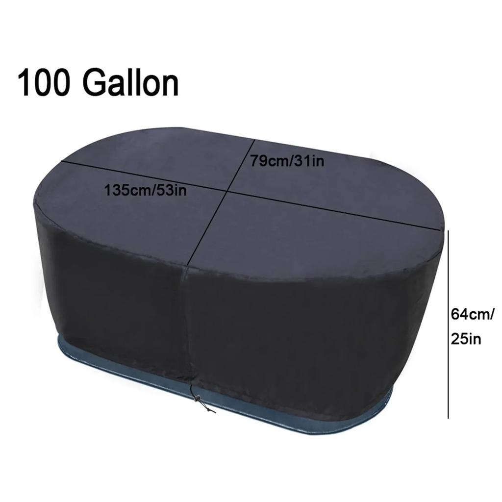Cleaning Patio Furniture Cover Pool Tank Ice Bath Cover Secure Drawstring Feature Black Pool Cover Multiple Size Options