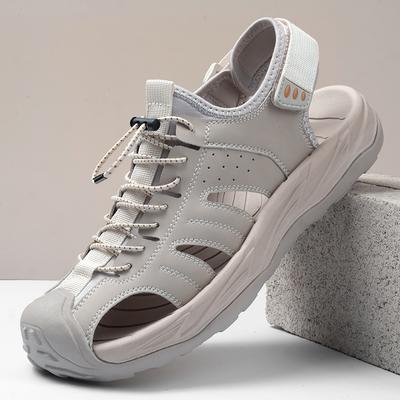 Fashion Fashion Brand Men's Comfortable Soft Soled Outdoor Toe Sandals Summer Men's New Handmade Cowhide Hollow Breathable Beach Shoes