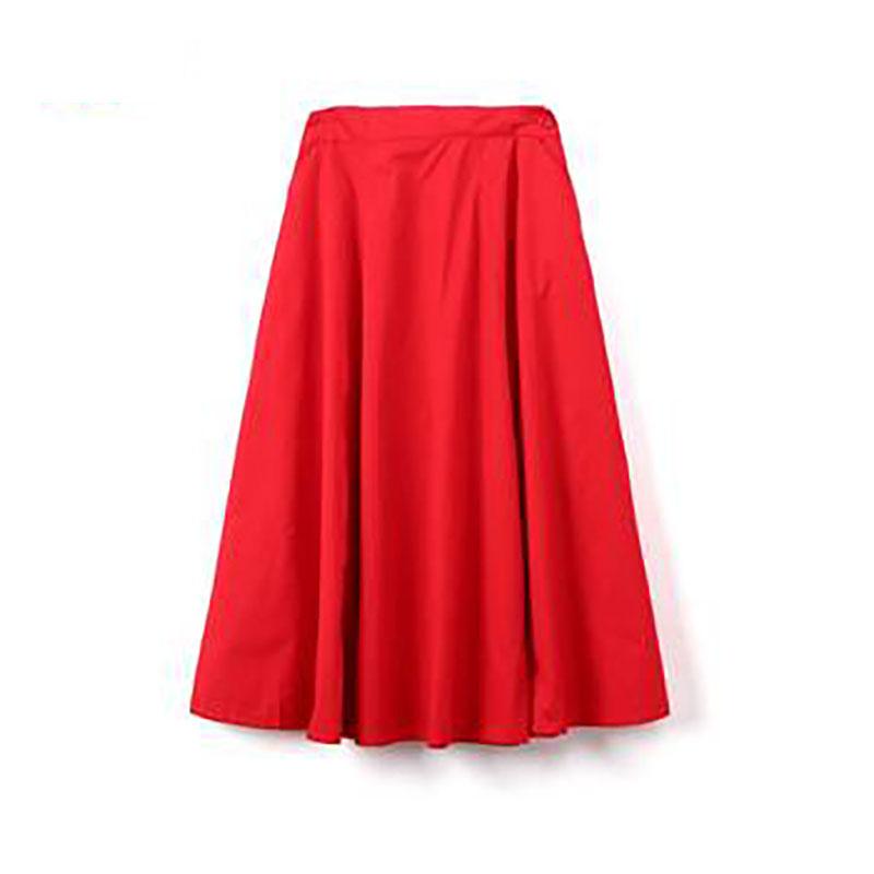 Dickies Solid Color Mid Waist Twill Casual Long Skirt Women skirts Red DK006232CX9