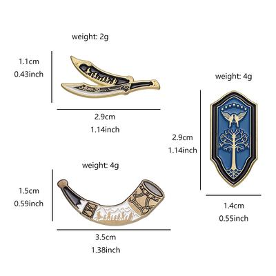 Western Fantasy Novel Enamel Pins Custom Movie Brooches Lapel Badges Jewelry Gift for Fans Friends