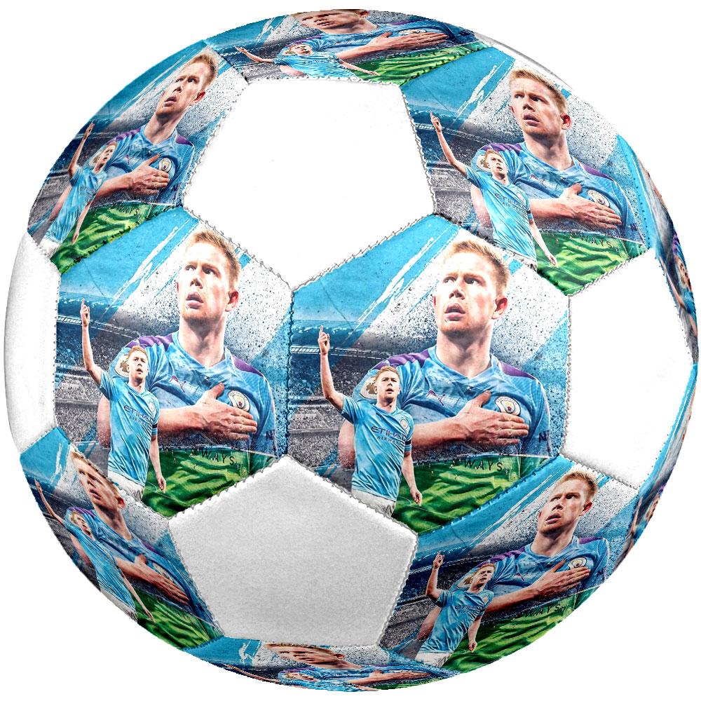 Kevin De Bruyne Size 5 Soccer Ball, Machine-Stitched PVC, Durable & High Bounce, All Ages Fit, fan merchandise, matches & outdoor use.
