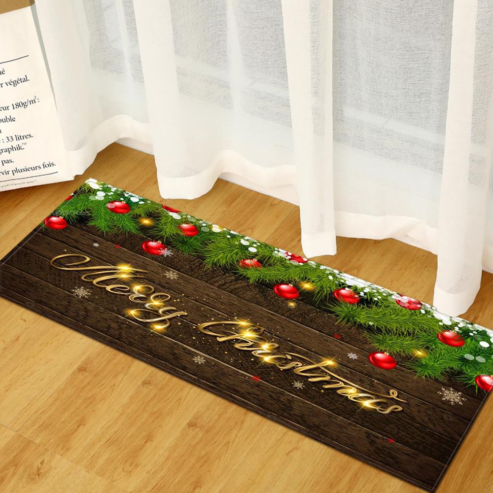 Christmas Household Bathroom Absorbent Non-Slip Mat Living Room Kitchen Sand Carpet Doormat Long Floor Mat