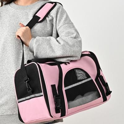 Sturdy Soft Sided Pet Carrier Collapsible Portable Cat Bag Adjustable Shoulder Strap Breathable Dog Carrying Case Puppy