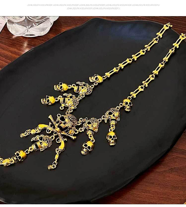 Collier à pampilles rétro style européen et américain pour Halloween