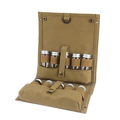 Outdoor Seasoning Bottles Set with Storage Bag - Perfect for Camping and BBQ - Durable Glass Bottles with Convenient Carrying Case,Camping Accessories