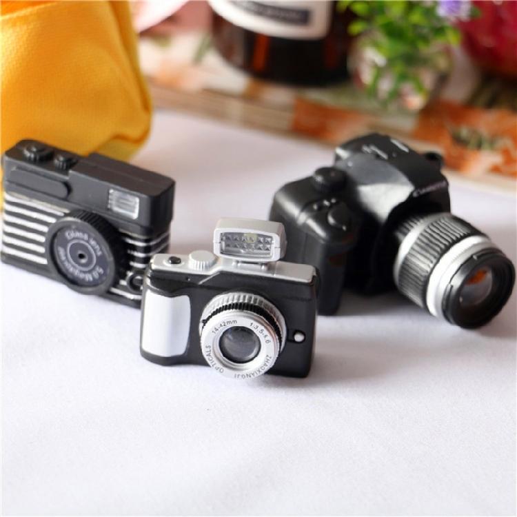 Miniature Camera Props Realistic DSLR Camera Model Figure Doll House Accessories Photography Props Kids Room Decors