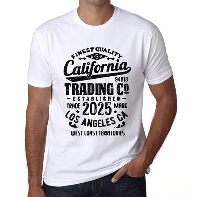 T-shirt grafica da uomo vintage T-shirt California Trading 2025 bianca