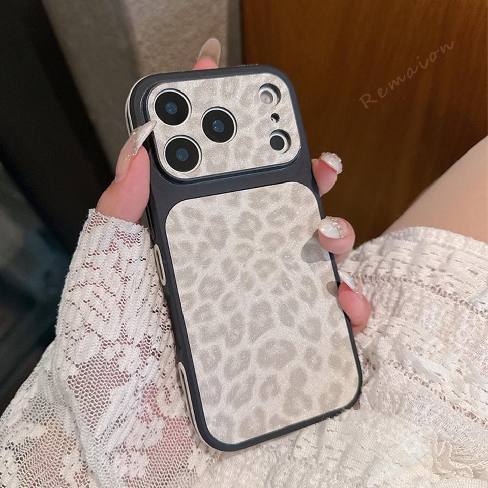 New Official Sexy Leopard Phone Case For iPhone 17 13 14 15 16 17 Pro Max 16 15 14 Plus Big Windows Shockproof Protector Cover