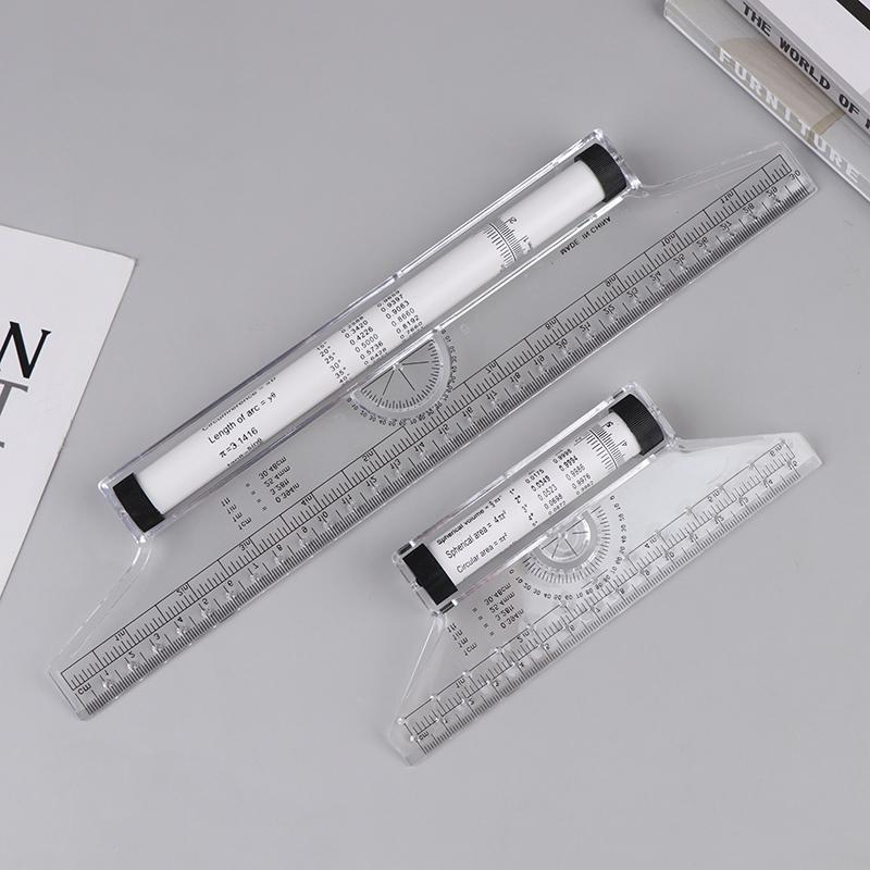 1Pc Angles Line Ruler 15/30cm Multi-Function Drawing Tool Metric Rolling Ruler Clear Parallel Rolling Ruler