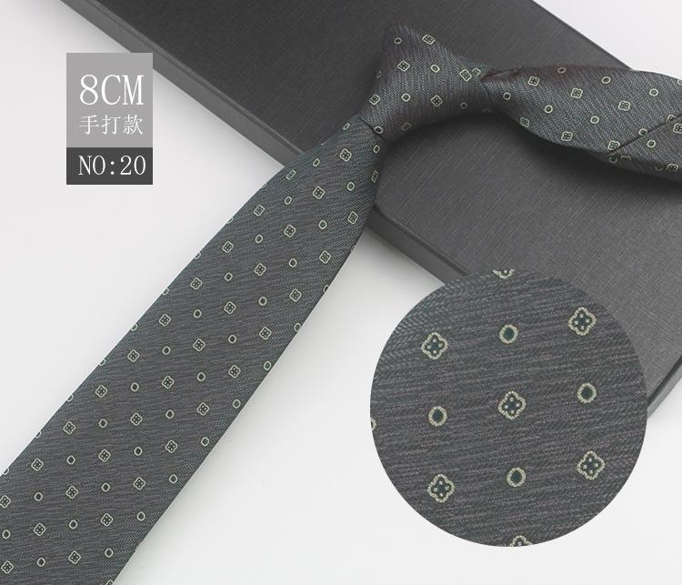 Men'S Business Gentleman'S Suit Wedding Meeting Pattern Host High-End Jacquard Green 8Cm Hand Tie