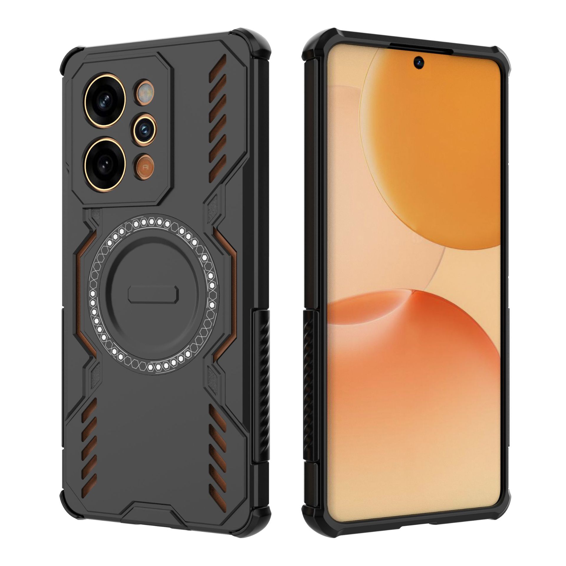 

For For Oppo Realme P4 Power 5G/Realme Narzo Power 5G Magnetic Case,Heat Dissipation Shockproof Phone Cover чёрный
