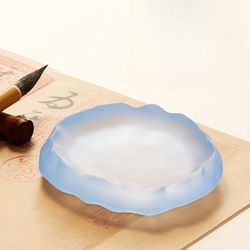 

Glass Ink Disc Calligraphy Practice Brush Word Pen Holding Ink Butterfly Ink Ink Inkstone Ink Pool