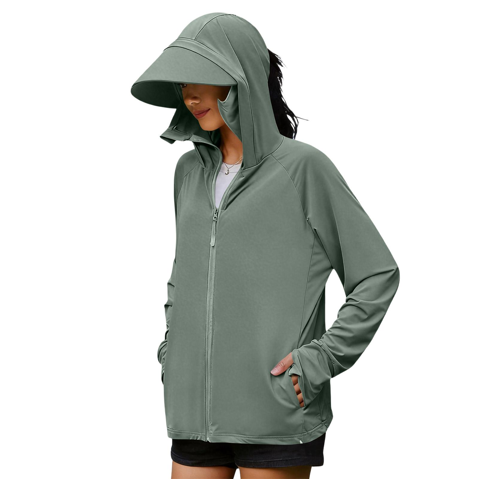 

Women s Ice Silk UV Thin Breathable Loose Fit Sun Clothing With Detachable And Rotatable Lens And Detachable One Size армия зеленый