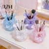 Makeup Brush Storage Container Holder, with Thickened Stable Base, Fairies Decor Silk Desktop Debris Organizer Texture Box, for Dressing Table