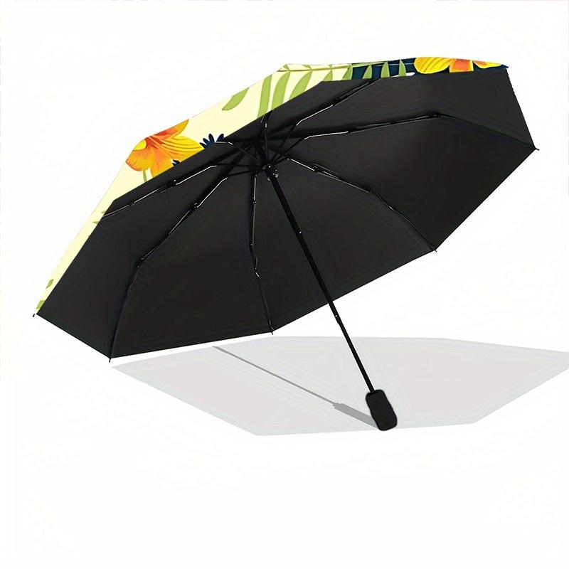 1pc Tropical Leaves Auto Open/Close Umbrella with One Touch Button,, Windproof Design   Lightweight Portable Umbrella for Women & Men6129