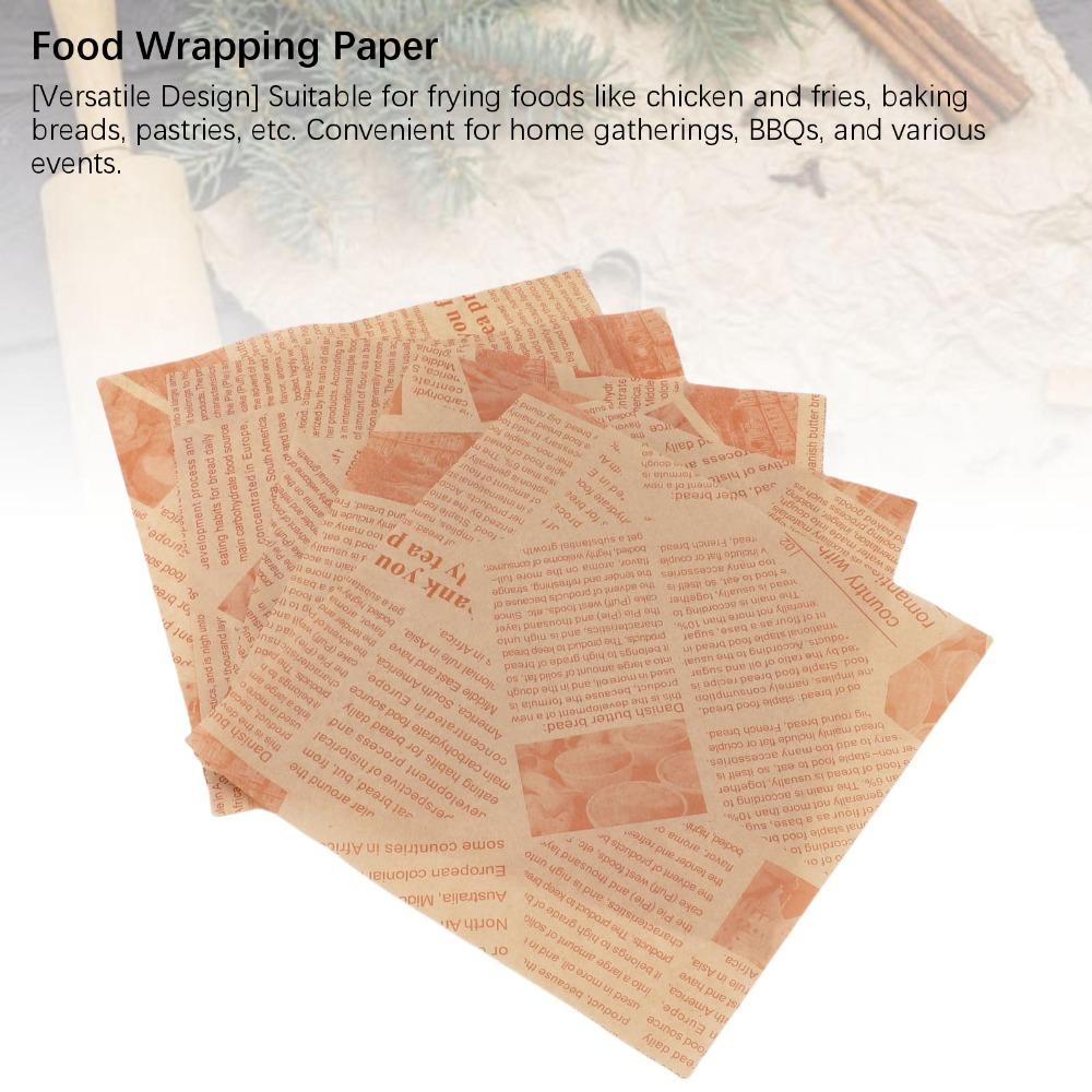 500PCS Paper Greaseproof Deli Paper Sheet Sandwich Wrapping Sheet Burgers Sandwiches French Fries
