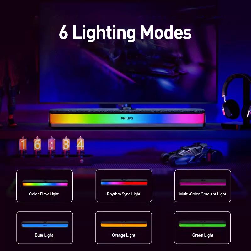 Philips Bluetooth-Lautsprecher SPA6109 mit verstecktem Mikrofon und RGB-Beleuchtung