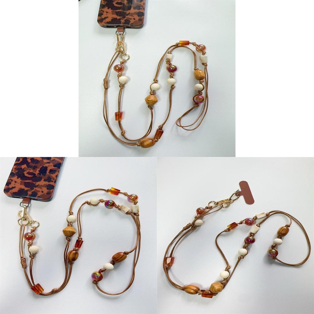 Phone Lanyard With Handcrafted Beaded Pvc Chain For Unisex Smartphone Accessories