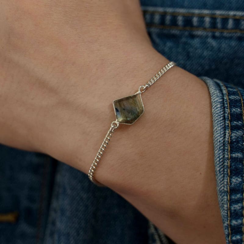 

HARANG HR 257B_Pentagon Labradorite Bracelet 20-23cm