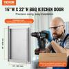BBQ Access Door, 407x559 Mm Single Outdoor Kitchen Door, Stainless Steel Flush Mount Door, Wall Vertical Door with Handle, for BBQ Island, Grilling