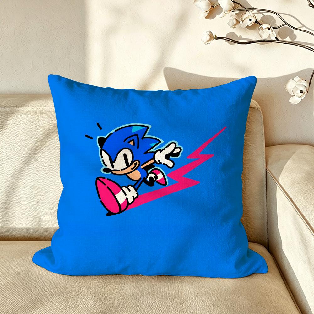 Character SSonic the HHedgehog Cushion Cover Pillow Case Antidustmite Pillowcase Silky Short Plush Sofa Cushion Cover Hot