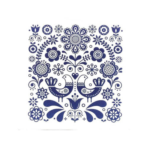 

Paw Lunch Napkin 33cm (20pk) (Folk Stamp)