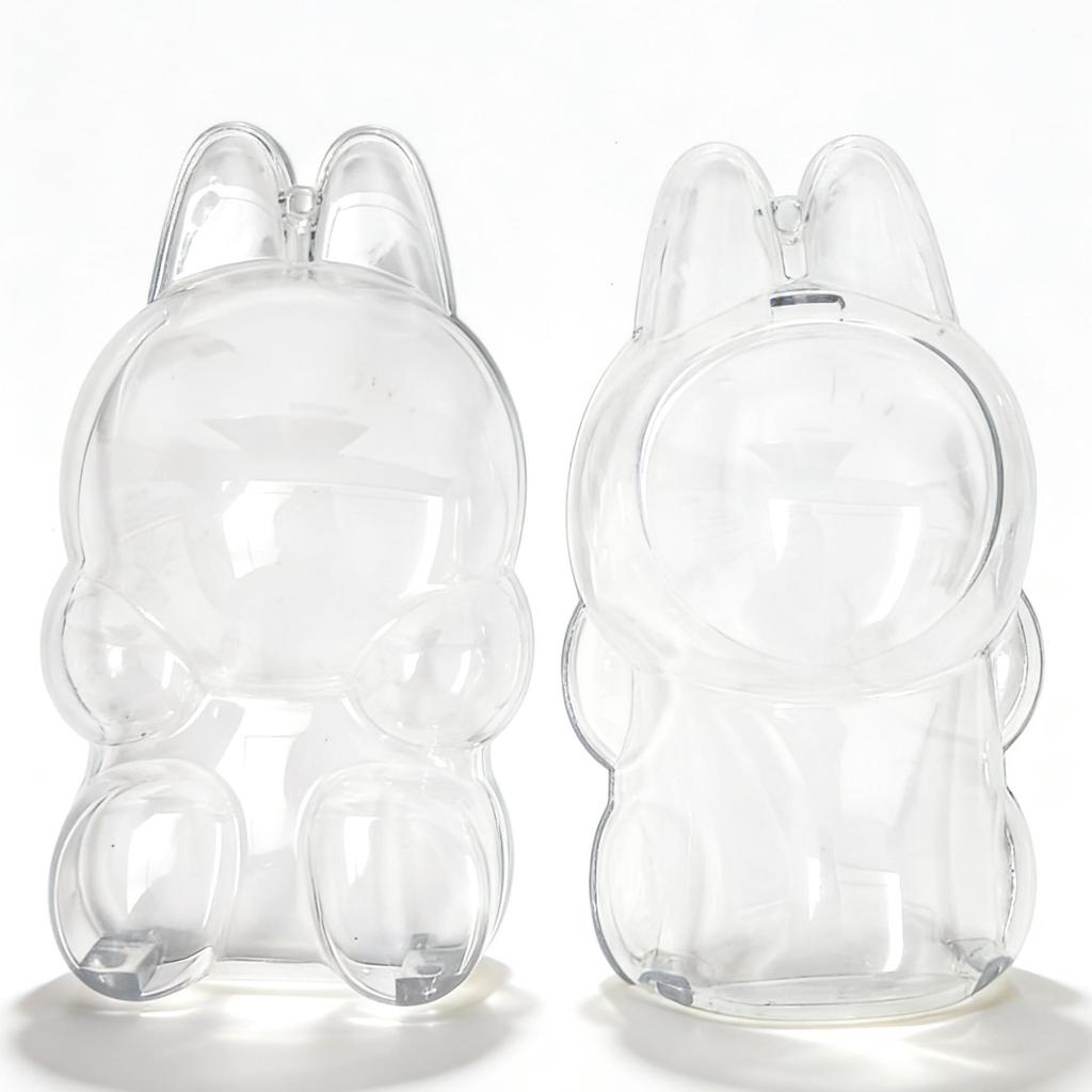 LABUBU Transparent Protective Case: Mokoko Sitting Party Macaron Cover Accessories, First To Third Gen