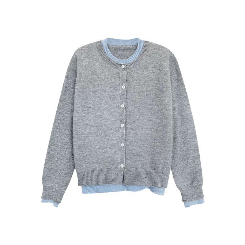 Highly Recommended: Women's Korean-Style Soft Knit Loose Cardigan - Two-Piece Look, Perfect for Spring