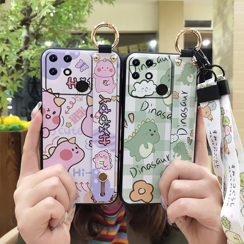 Cute Lanyard Phone Case For OPPO Realme Narzo 50A Shockproof Anti-dust Phone Holder Protective Dirt-resistant Back Cover