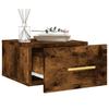 Wall Mounted Nightstands Set of 2 Smoked Oak Finish 35 x 35 x 20 cm