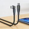 60W Power Type C Cable with Led Lighting Nylon Wrapped USB C Fast Charge Cord 180 Degree Adjustable Heads For Convenient
