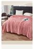 Multi-Functional Plush Jacquard Coral Fleece Blanket - Solid Color, Customizable for Office or Home Use