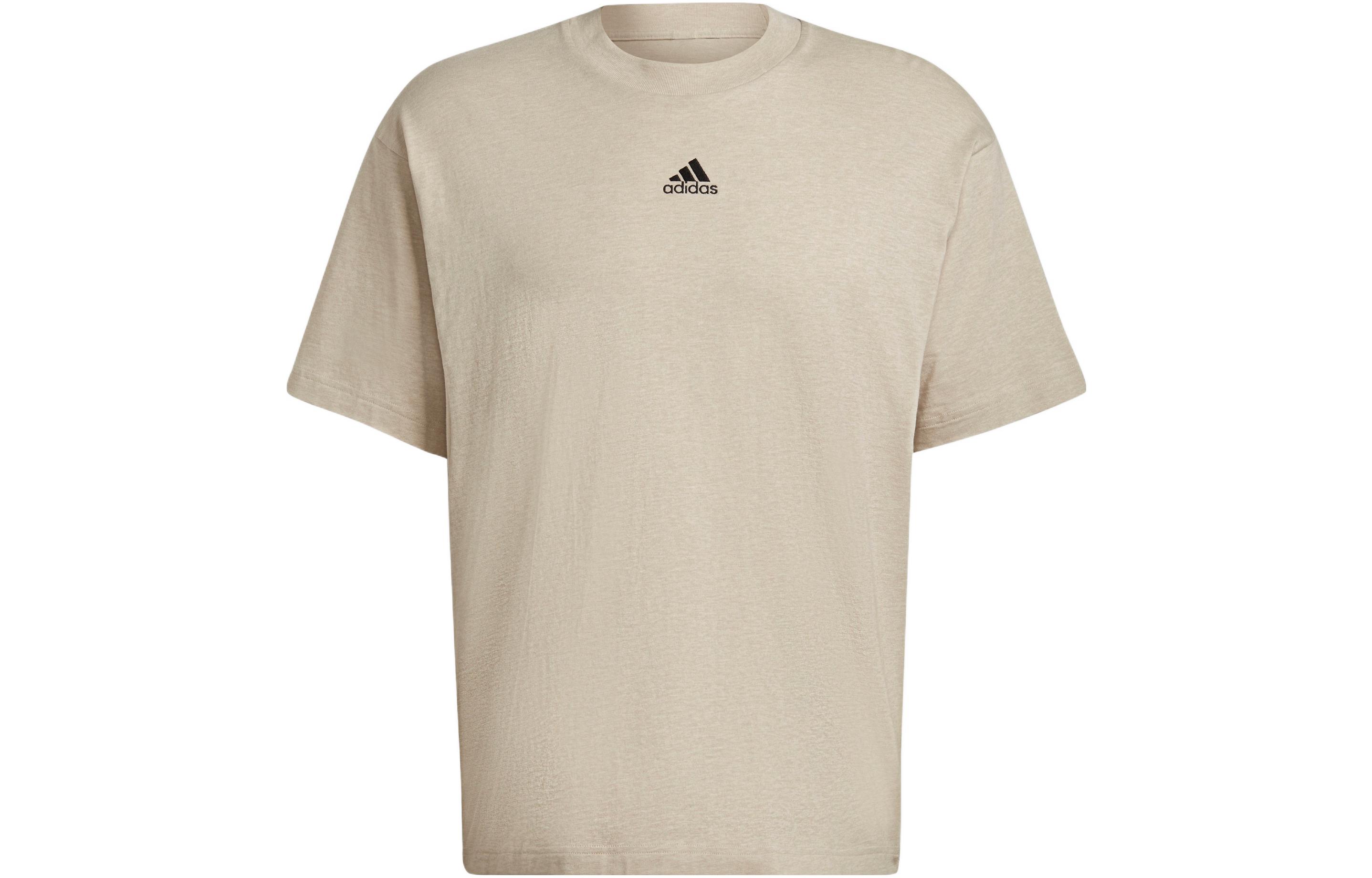 Adidas Drop Shoulder Sleeve T Shirt Unisex Khaki HE3068 S