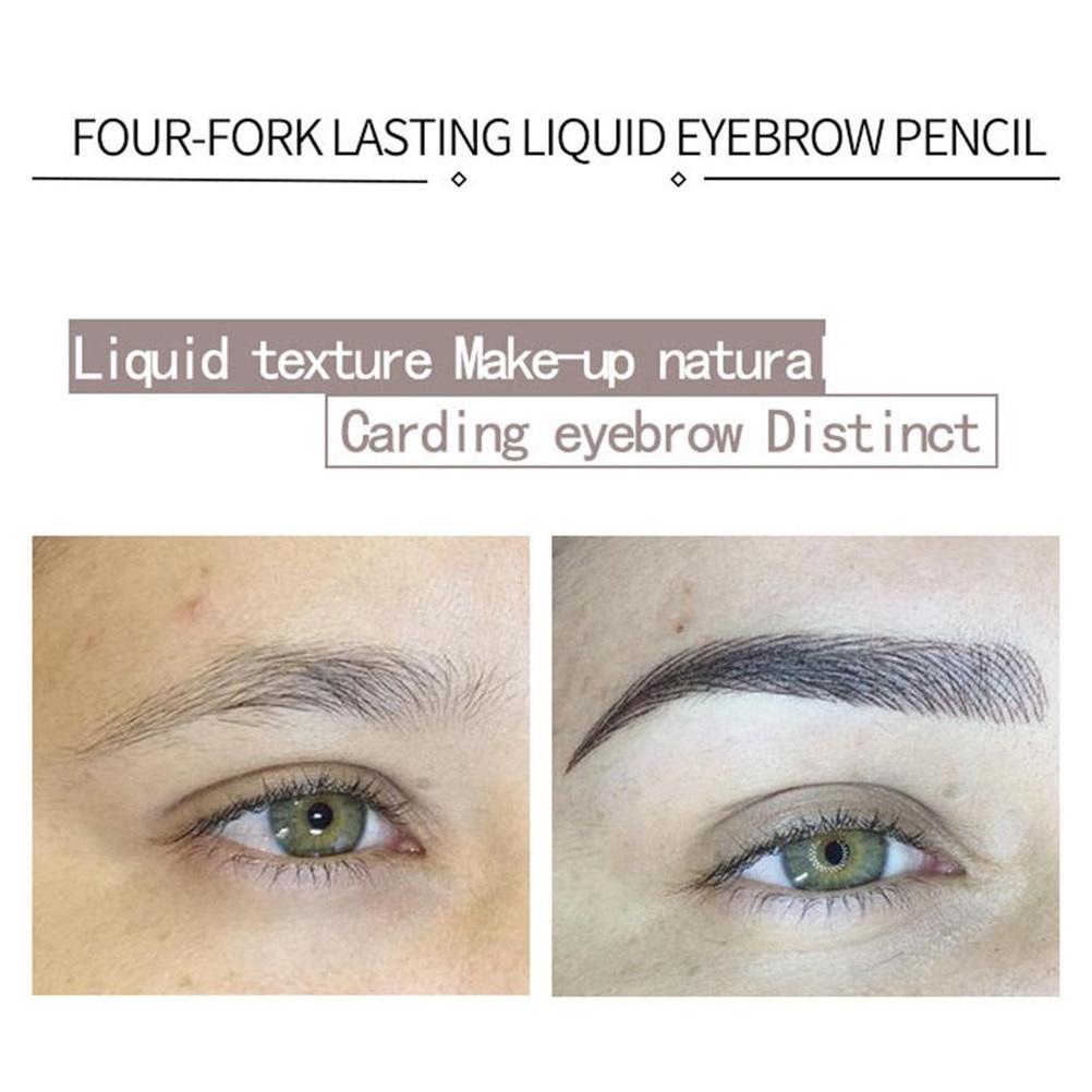 Long Lasting Waterproof Fork Eyebrow Pencil Eyebrow Pen Waterproof Fork Tip Eyebrow Tattoo Pen Brow Pencil