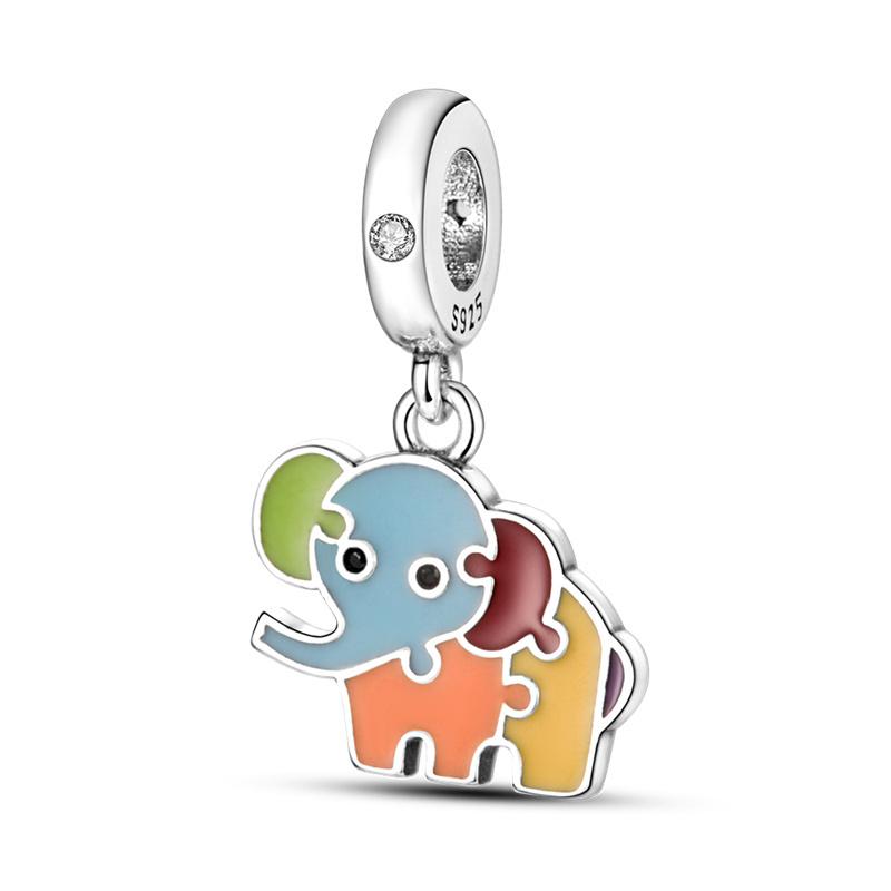 Cute Pink Elephant Charm Beads Collection For Women'S Bracelets, Necklaces, Keychains Copper Beads Diy Jewellery Fine Gifts