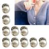 10pcs/set Shirt Brooch Button-free Button Pins Women Fashionable Imitation Pearls Blouses Buckle Clothing Accessories
