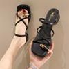 Fashion Versatile Thick Heel Non-slip Retro Cool Slippers Women's 2025 New Toe Slippers Women's Summer Wear High Sense