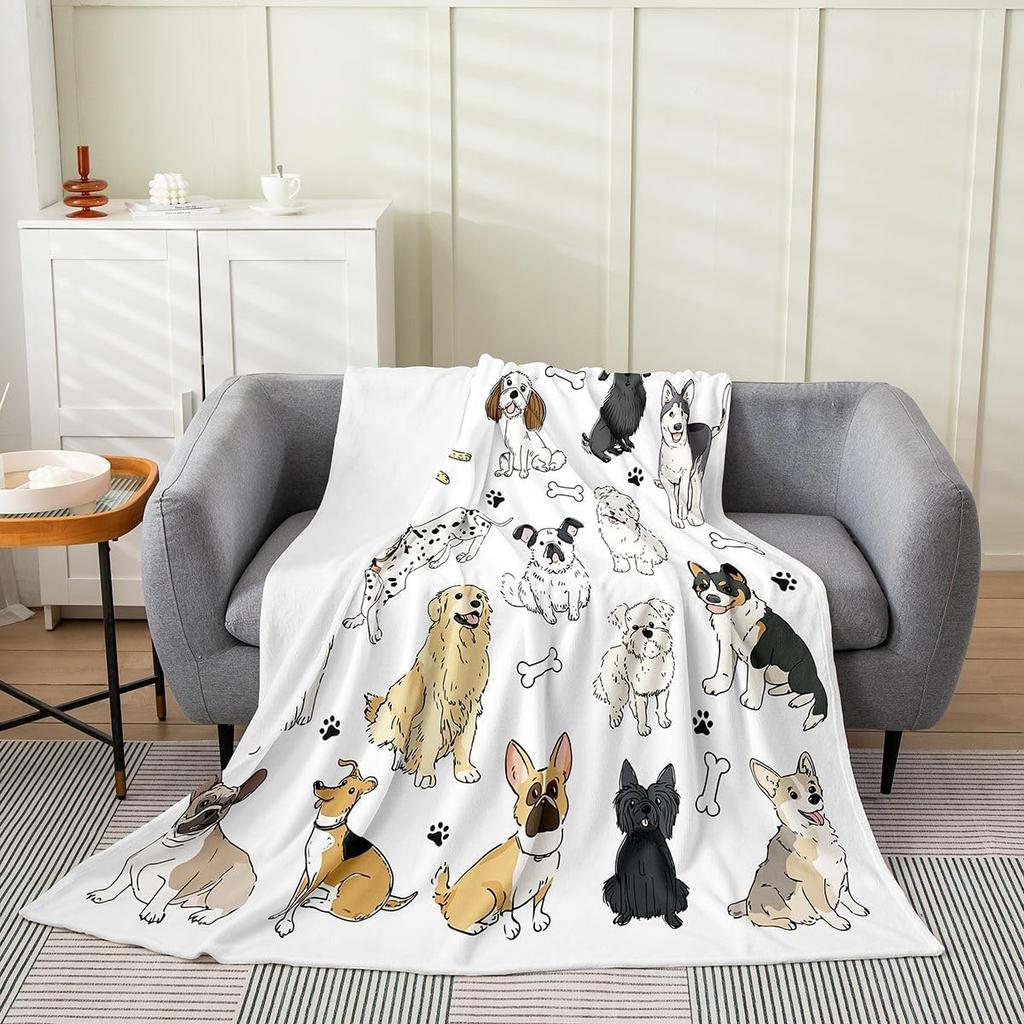 Colorful Cat Pattern Throw Blanket Cute Cartoon Design for Living Room Sofa Decor KidsRoomStyle Gift for Her 150x100