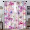 Flower Tulle for Bedroom Modern Living Room Curtains 2 Pieces Partition Halloween Decoration Blackout Curtain Shades Kitchen